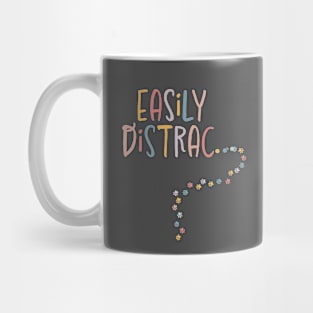 Easily Distrac Distracted Funny Dogs Cats Pawprint Mug